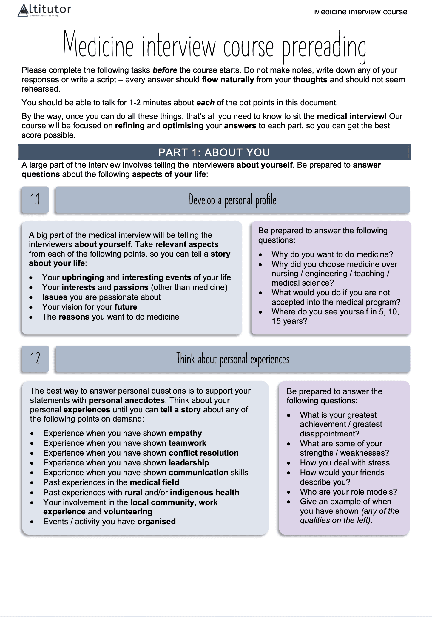 Medical interviews. learning resources
